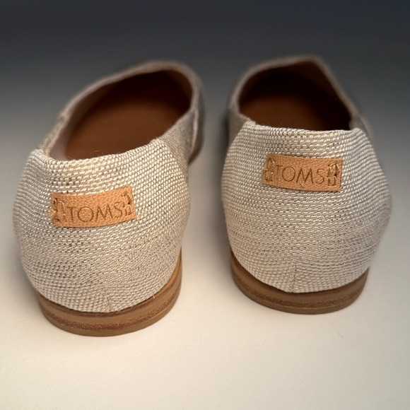 Toms Beige Linen Women's Ballet Flats - Picture 3 of 7